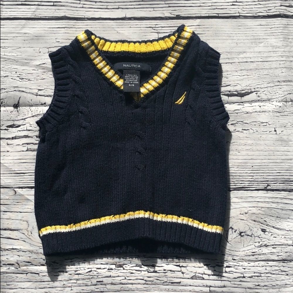 🍭6/$30 Nautica Navy Preppy Sweater Vest 3-6 m
